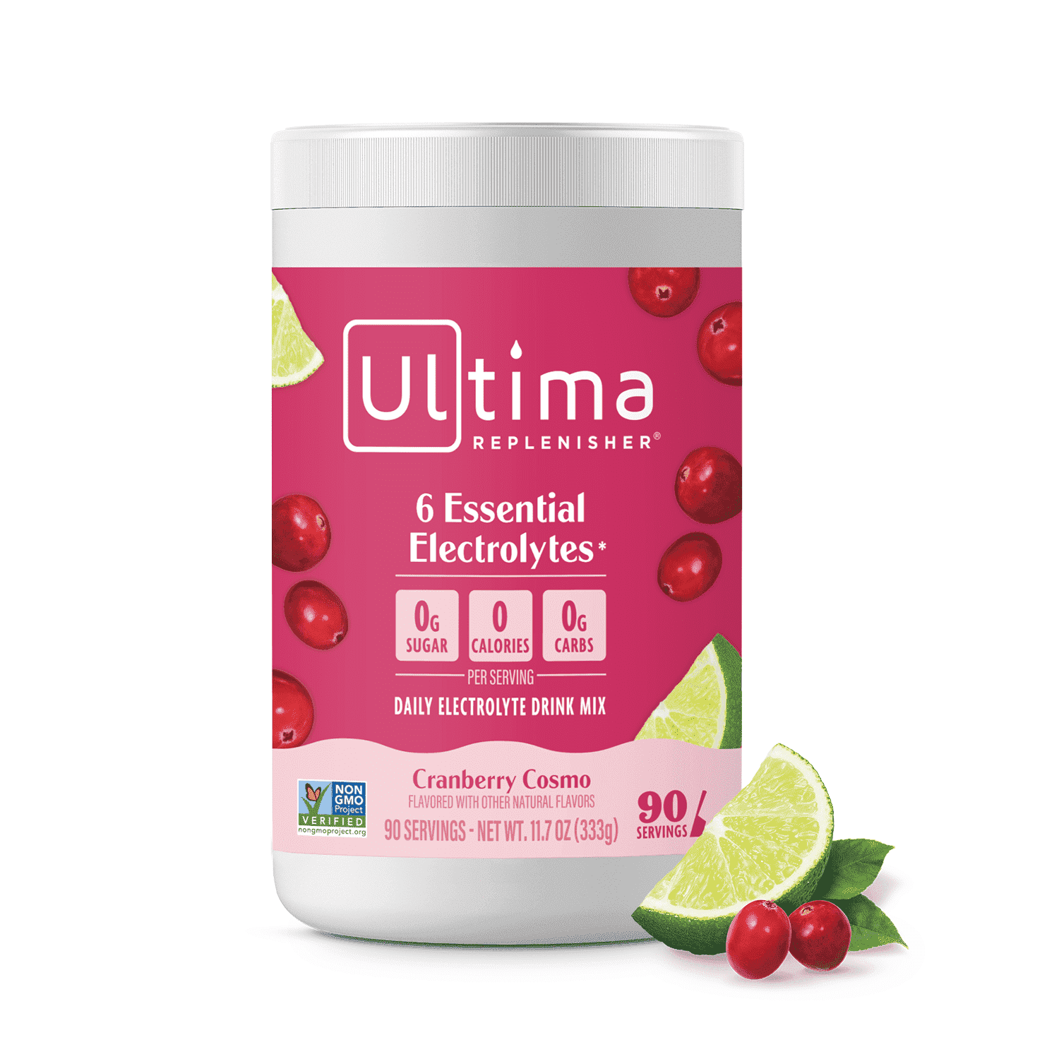 Ultima Replenisher Hydration Electrolyte Powder Drink, Sugar-Free Cranberry Cosmo Mocktini, 90 Servings