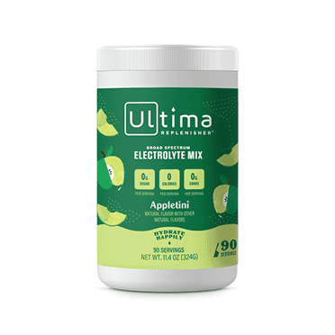 Ultima Replenisher Hydration Electrolyte Powder Drink Mix, Keto, Sugar-Free Appletini, 90 Servings
