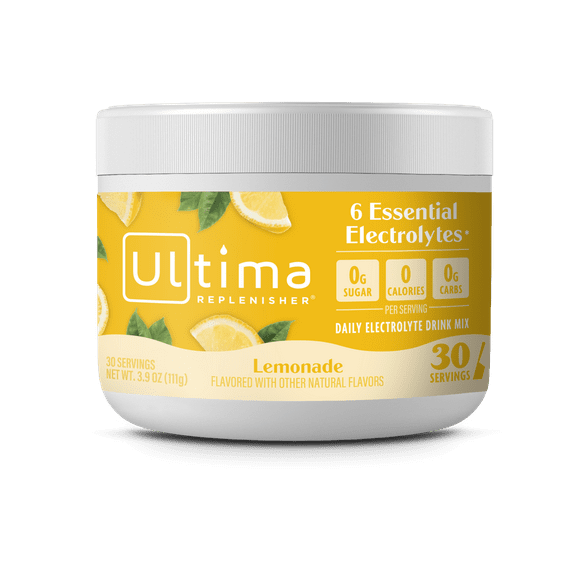 Ultima Replenisher Hydration Electrolyte Powder, Sugar-Free Lemonade, 30 Servings