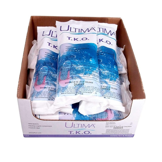 Ultima T.K.O. Chlorinating Shock Treatment for Swimming Pools, 12 Pack