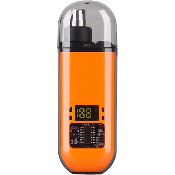 Ultimate 2-in-1 Nose Hair Trimmer with Digital Display, Ipx7 Waterproof, Type-C Fast Charge, Low-Noise & Painless Ear Eyebrow Groomer for Men and Women (Orange)