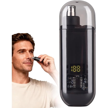 Ultimate 2-in-1 Nose Hair Trimmer, Unisex Electric Nose Hair Trimmer with Digital Display Rechargeable, Ipx7 Waterproof, Easy To Use