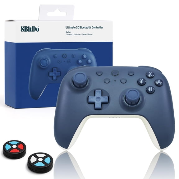 Ultimate 2C Bluetooth Controller for Switch/Switch 2 - Wireless Gaming Controller with Hall Effect Joysticks 6-Axis Motion Control Remappable L4/R4 Bumpers & Turbo Function(Dark Blue)