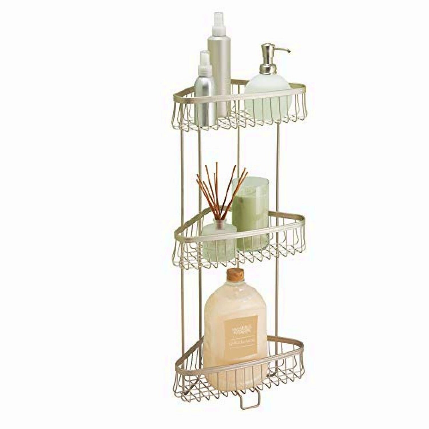 Ultimate 3-Tier Corner Shower Caddy - Metal Wire Bath Shelf for Towels ...