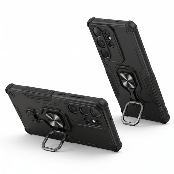 [Ultimate 3-in-1] for Samsung Galaxy S26 Ultra  Phone Case (2026), Military Grade Protection, 360° Metal Ring Stand & Belt Clip, Rugged Armor Phone Cover for S26 Ultra 6.9", Black