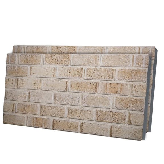 Ultimate 3D Natural Brick Effect Wall Panels, Set of 2, 11 sq ft Coverage, Sandstone