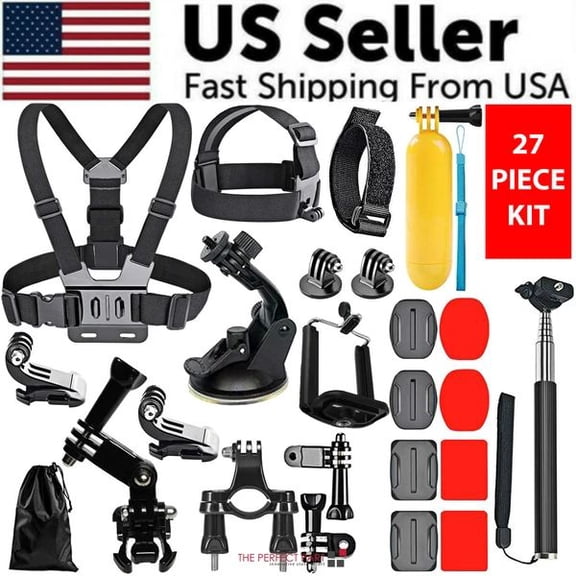 Ultimate 50-Piece Action Camera Accessory Kit - Compatible with GoPro Hero 11/10/9/8/7/6/Session, SJCAM, Xiaomi Yi, EKEN - Mounts, Straps, Clips, Tripods & Cases for Epic Adventures