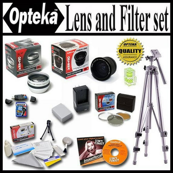 Ultimate Accessory kit for Panasonic Lumix DMC-FZ35 DMC-FZ28 DMC-FZ18 kit with 0.35x FishEye Lens, 2.2X Telephoto Lens, Piece Filter Kit, Battery, Charger, 16GB Memory Card, Tripod, Pro Case and more