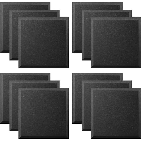 Ultimate Acoustics Acoustic Panel - 24"x24"x2" Bevel 12-Pack