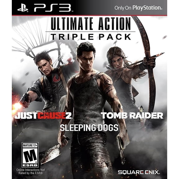 Ultimate Action Triple Pk (Just Cause 2/Tomb Raider/Sleeping Dogs), Square Enix, PlayStation 3, 662248916200