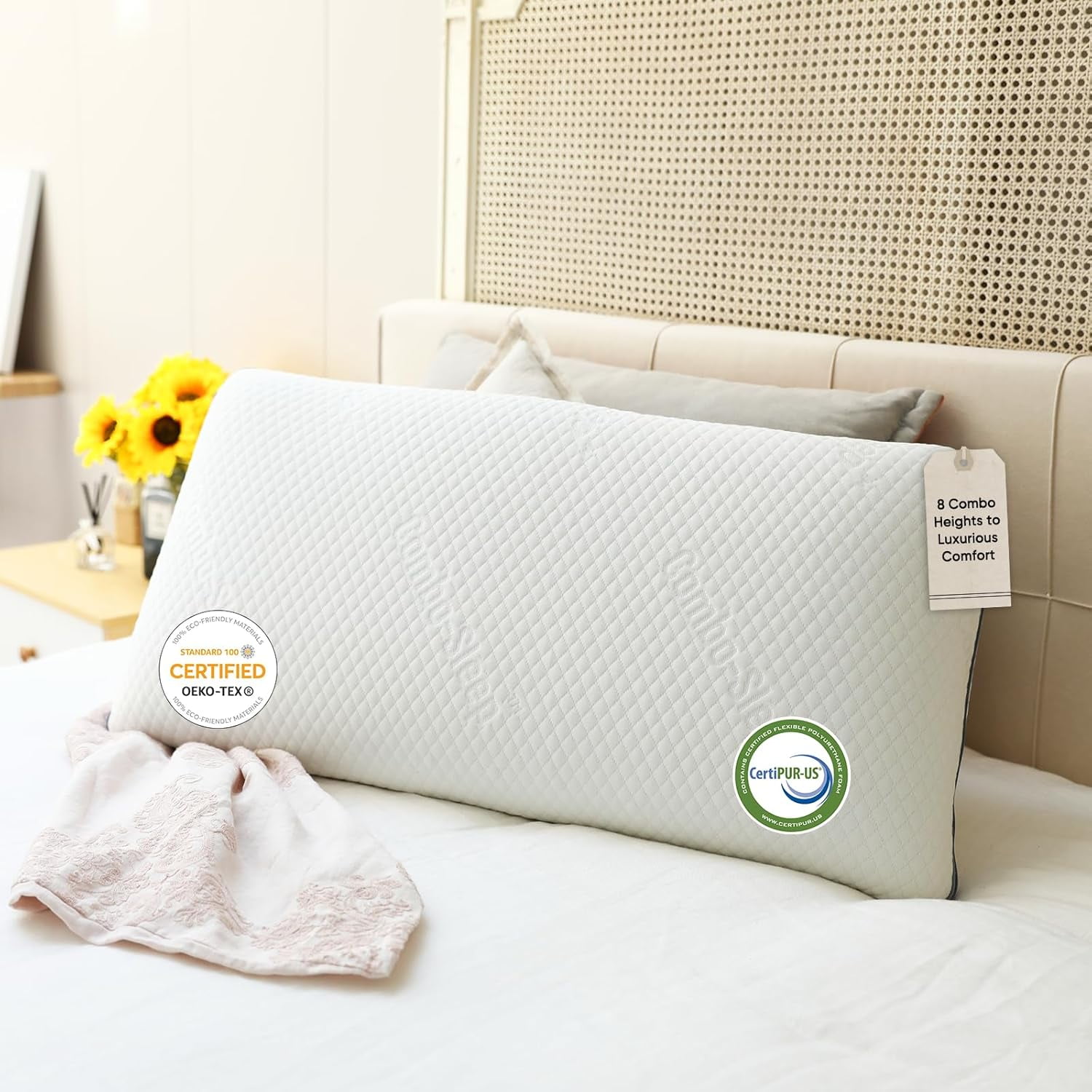 Ultimate Adjustable Bed Pillow One Pillow Fits All 8 Height Gel Memory
