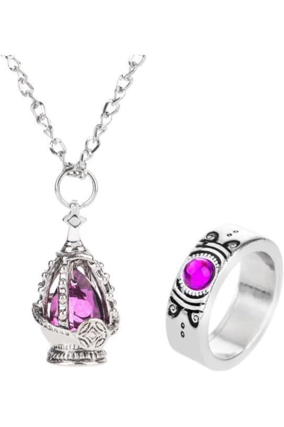 Ultimate Anime Professional Cosplay Jewelry Set: 5 Soul Core Gem Necklaces with 5 Unique Tail Rings for Every Character![h155]