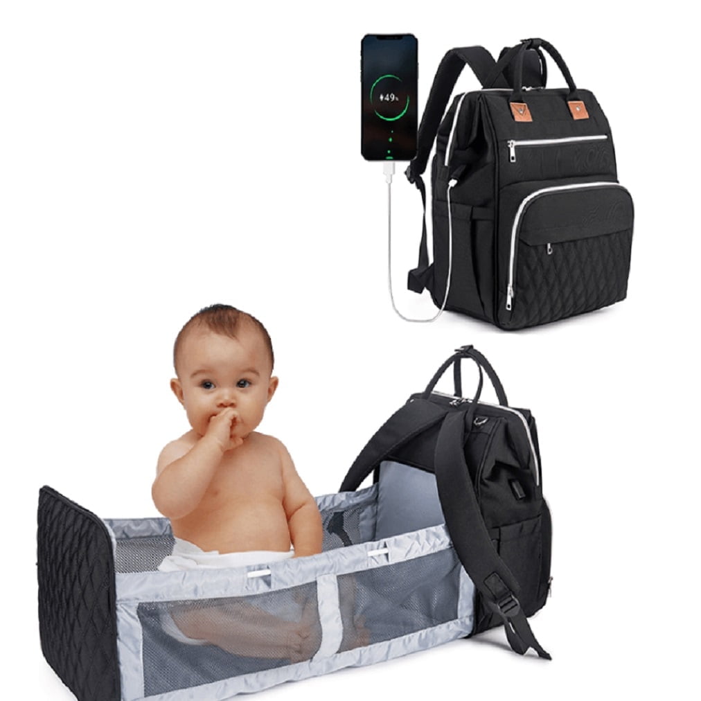 GoFives Backpack Diaper Bags with Changing Station, USB Charge Port, 1 Count