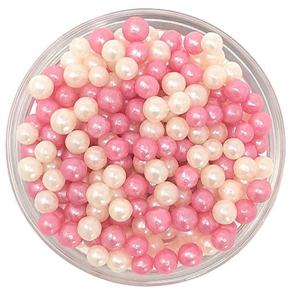Ultimate Baker Edible Pearls Pink Princess Beads for Cake Decorating (8oz)