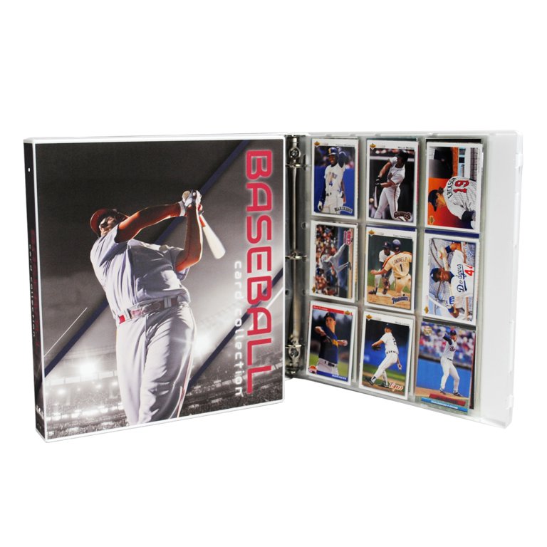 baseball card binder walmart Office Trading Storage Binder, 400 Pockets, 50 Sleeves with a textured surface Baseball Card Album | 450