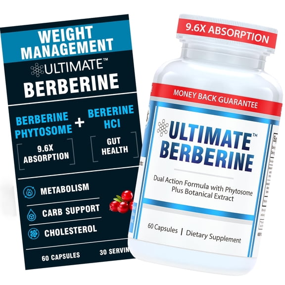 Ultimate Berberine Phytosome for Optimal Metabolic Health After 35 - 9.6X Absorption Dual Action Formula for Appetite & Gut Health - Immunity & Cholesterol Support -Clinical Dose & Third Party Tested