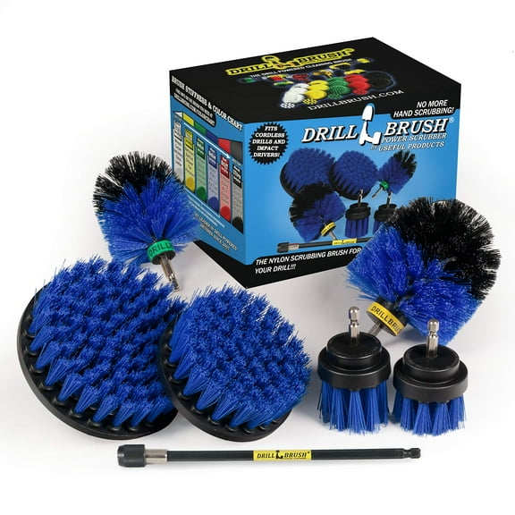 Ultimate Boat & Pool Kit with Extension - Drill Brush Set for Boat Hulls, Seats, & Deck