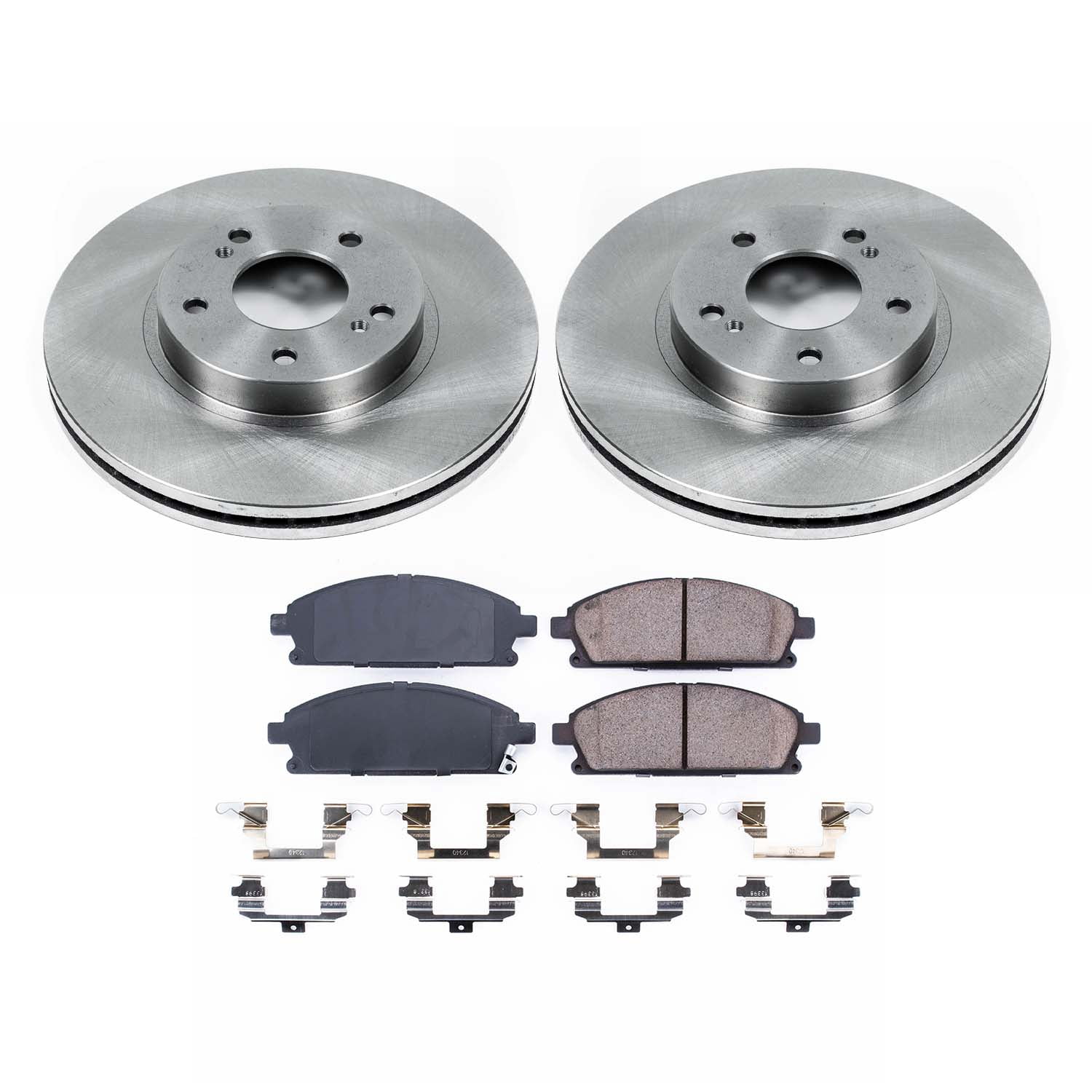 Ultimate Brakes Front Ceramic Automotive Brake Pad and Rotor Kit with Hardware WM80584