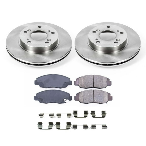Ultimate Brakes Front Ceramic Brake Pad and Rotor Kit with Hardware WM80436 for Honda