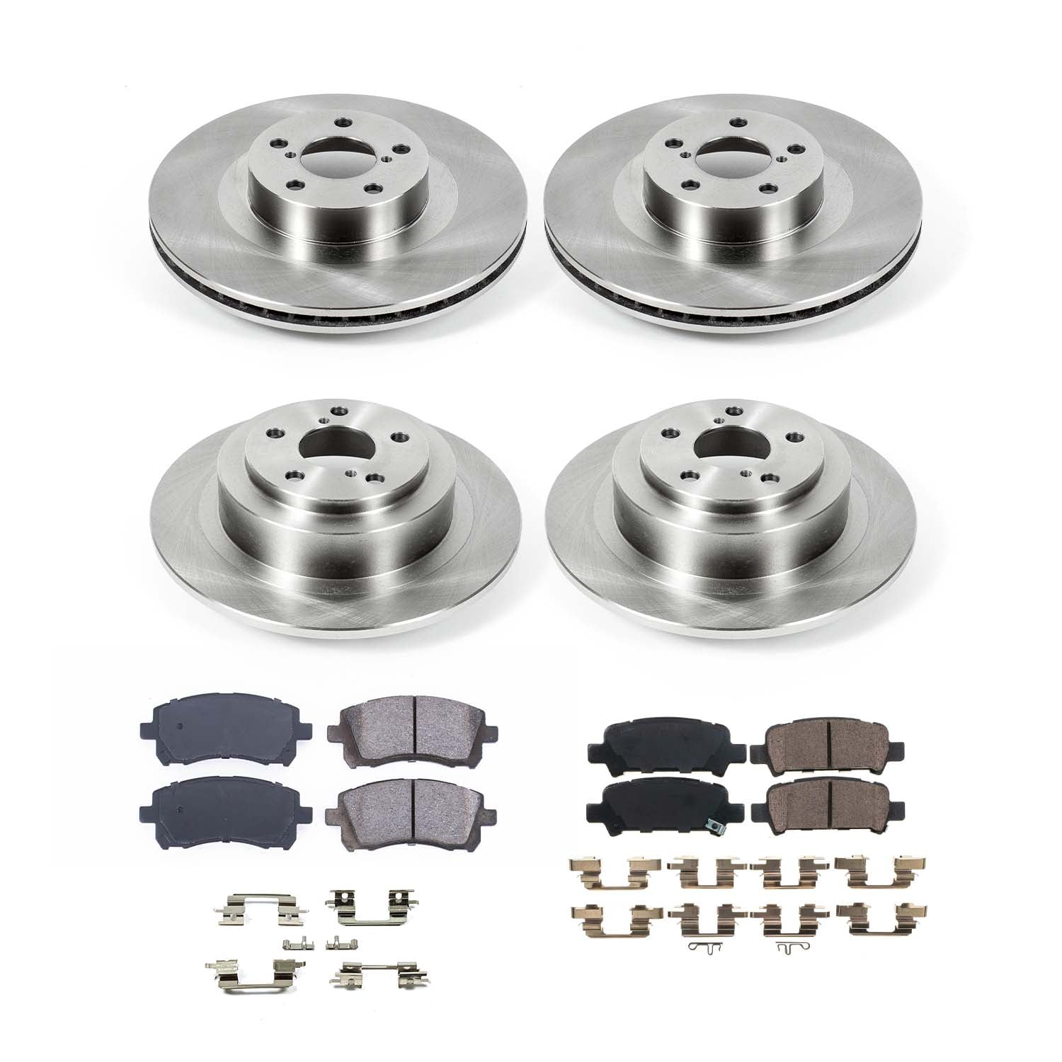 Ultimate Brakes Front and Rear Ceramic Brake Pad and Rotor Kit with Hardware WM80986