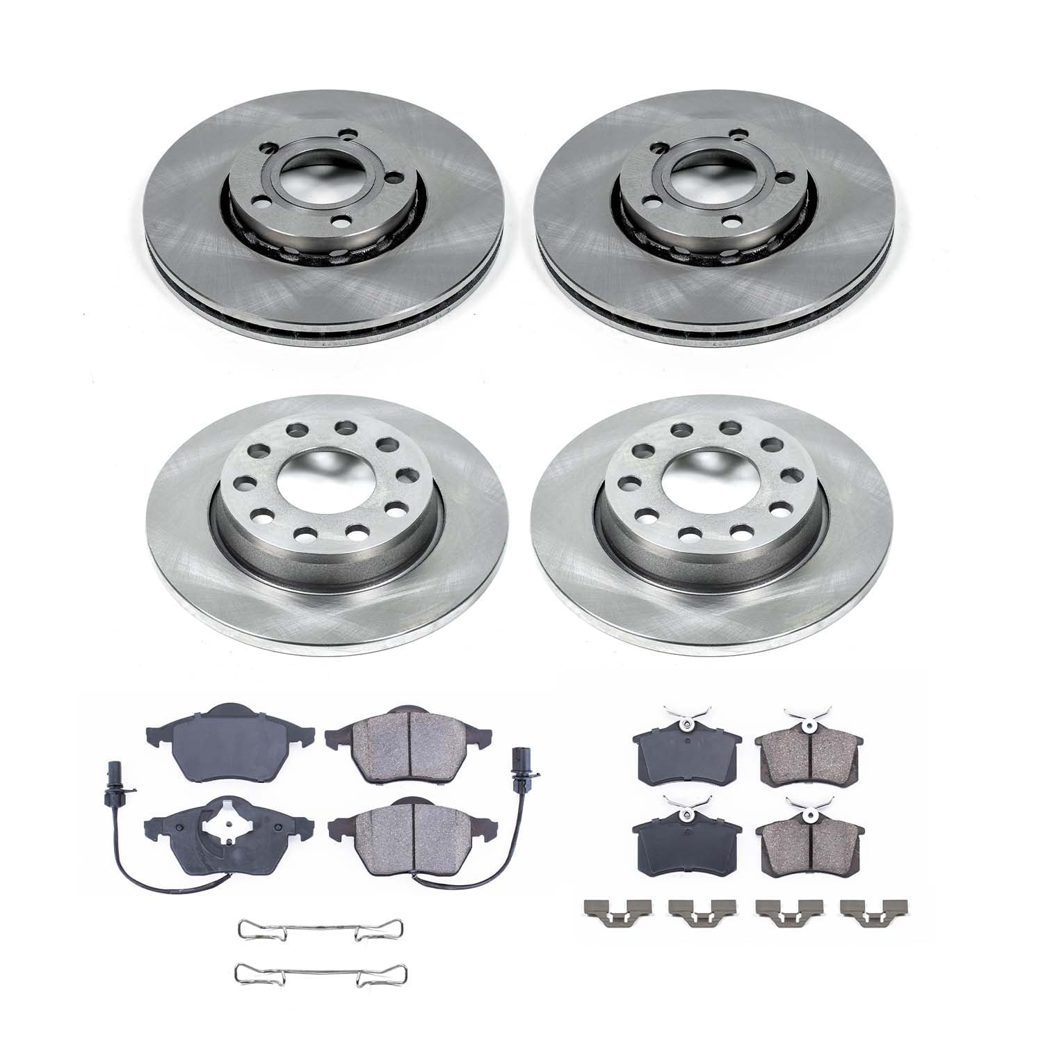 Ultimate Brakes Front and Rear Ceramic Brake Pad and Rotor Kit with Hardware WM80992