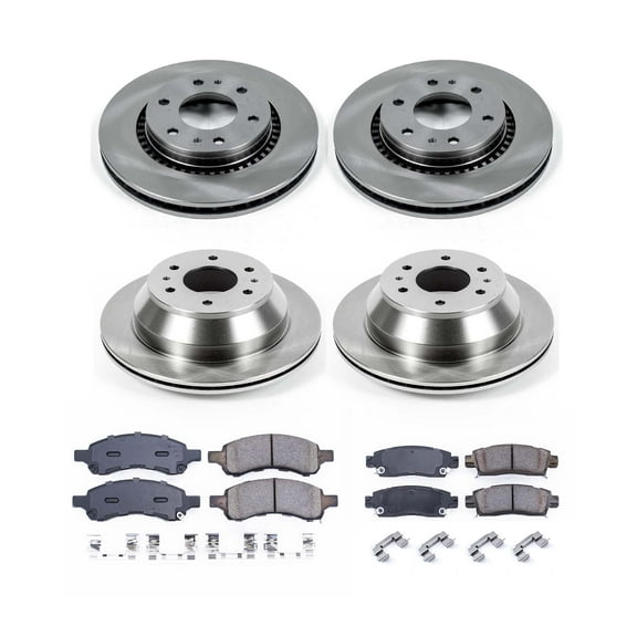 Ultimate Brakes Front and Rear Ceramic Brake Pad and Rotor Kit with Hardware WM80995