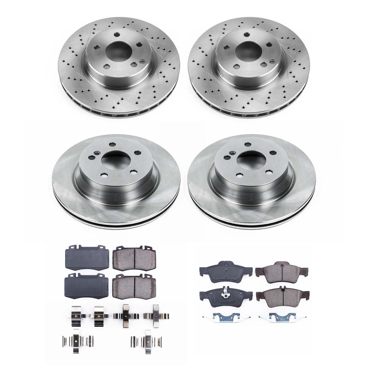 Ultimate Brakes Front and Rear Ceramic Brake Pad and Rotor Kit with Hardware WM81000