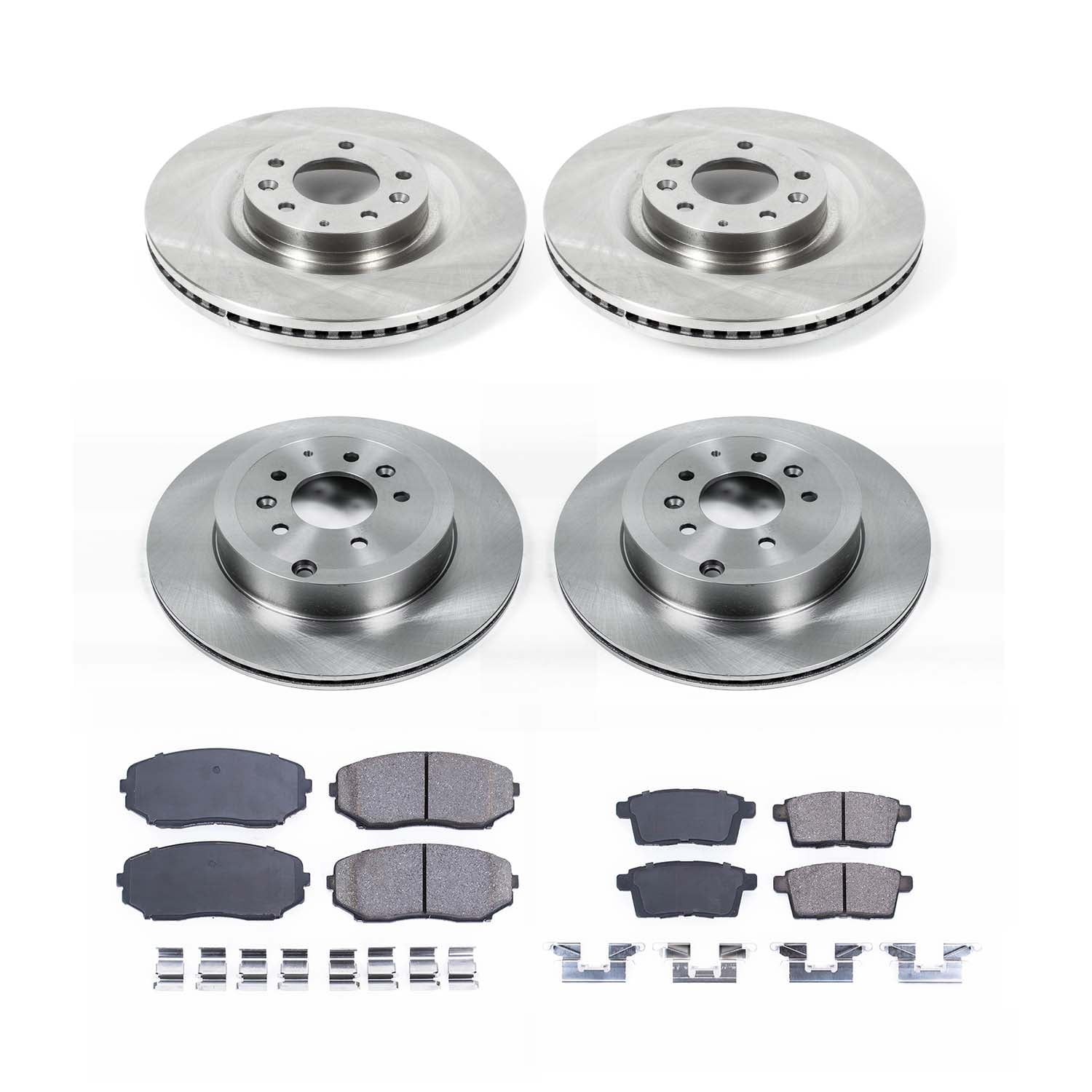 Ultimate Brakes Front and Rear Ceramic Brake Pad and Rotor Kit with Hardware WM81002