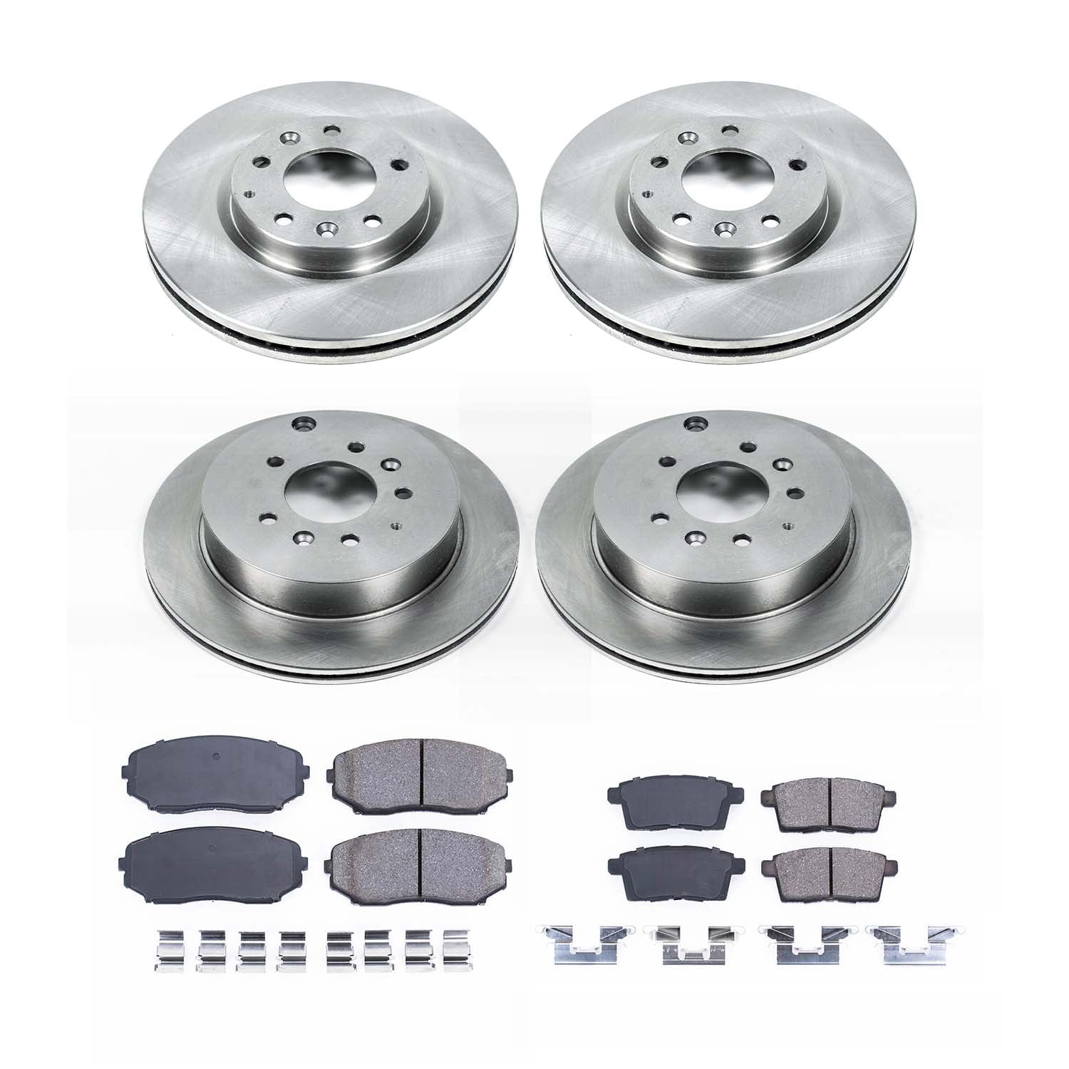 Ultimate Brakes Front and Rear Ceramic Brake Pad and Rotor Kit with Hardware WM81018
