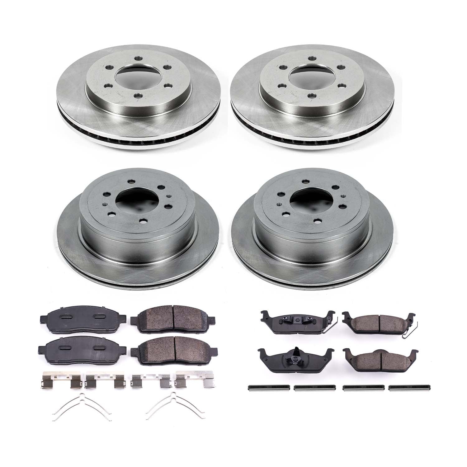 Ultimate Brakes Front and Rear Ceramic Brake Pad and Rotor Kit with Hardware WM81072
