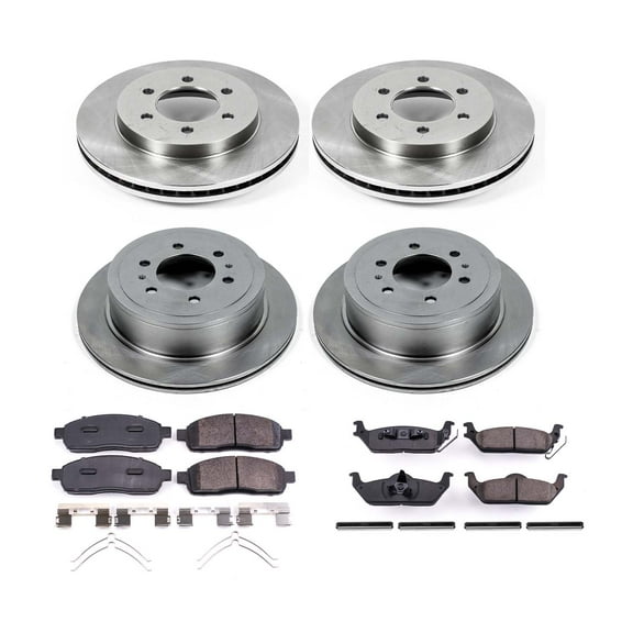 Ultimate Brakes Front and Rear Ceramic Brake Pad and Rotor Kit with Hardware WM81072