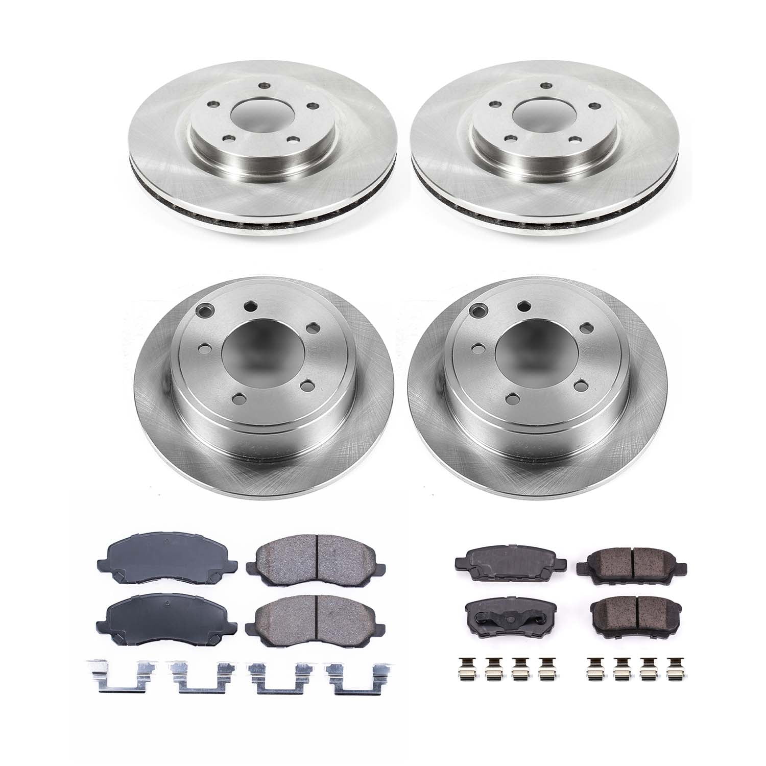 Ultimate Brakes Front and Rear Ceramic Brake Pad and Rotor Kit with Hardware WM81077