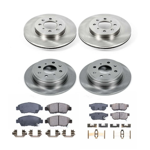 Ultimate Brakes Front and Rear Ceramic Brake Pad and Rotor Kit with Hardware WM81078