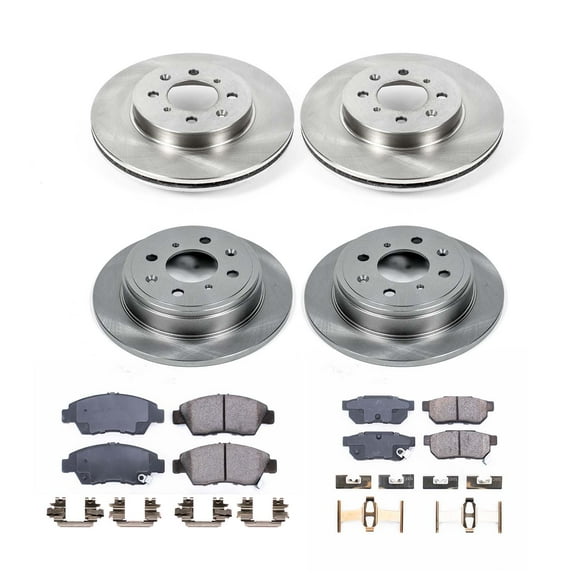 Ultimate Brakes Front and Rear Ceramic Brake Pad and Rotor Kit with Hardware WM81078