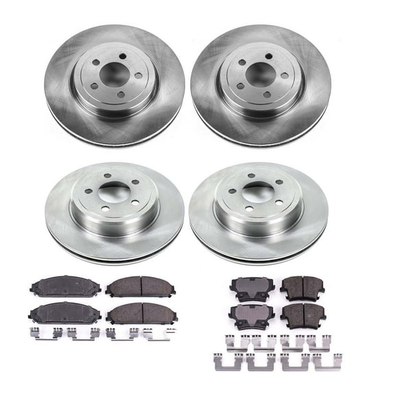 Ultimate Brakes Front and Rear Ceramic Brake Pad and Rotor Kit with Hardware WM81089