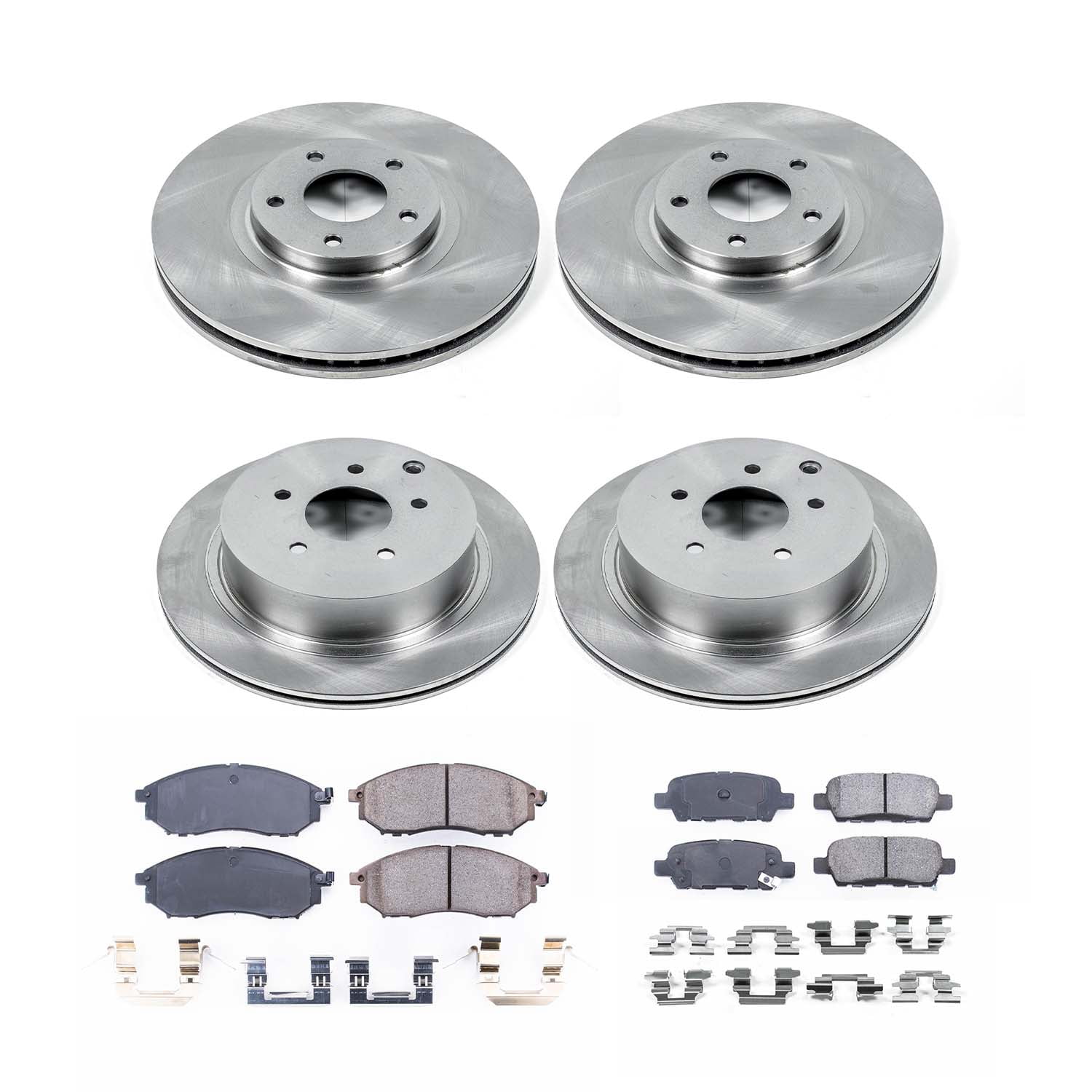 Ultimate Brakes Front and Rear Ceramic Brake Pad and Rotor Kit with Hardware WM81144