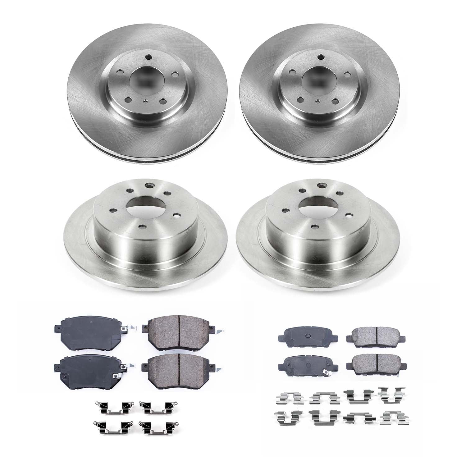 Ultimate Brakes Front and Rear Ceramic Brake Pad and Rotor Kit with Hardware WM81156