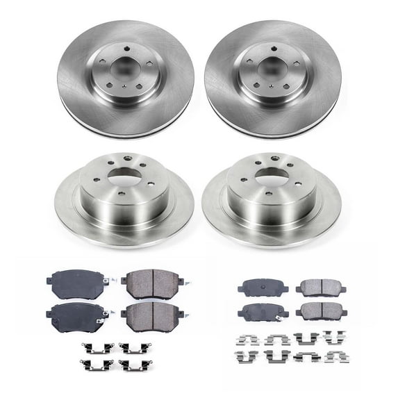 Ultimate Brakes Front and Rear Ceramic Brake Pad and Rotor Kit with Hardware WM81156