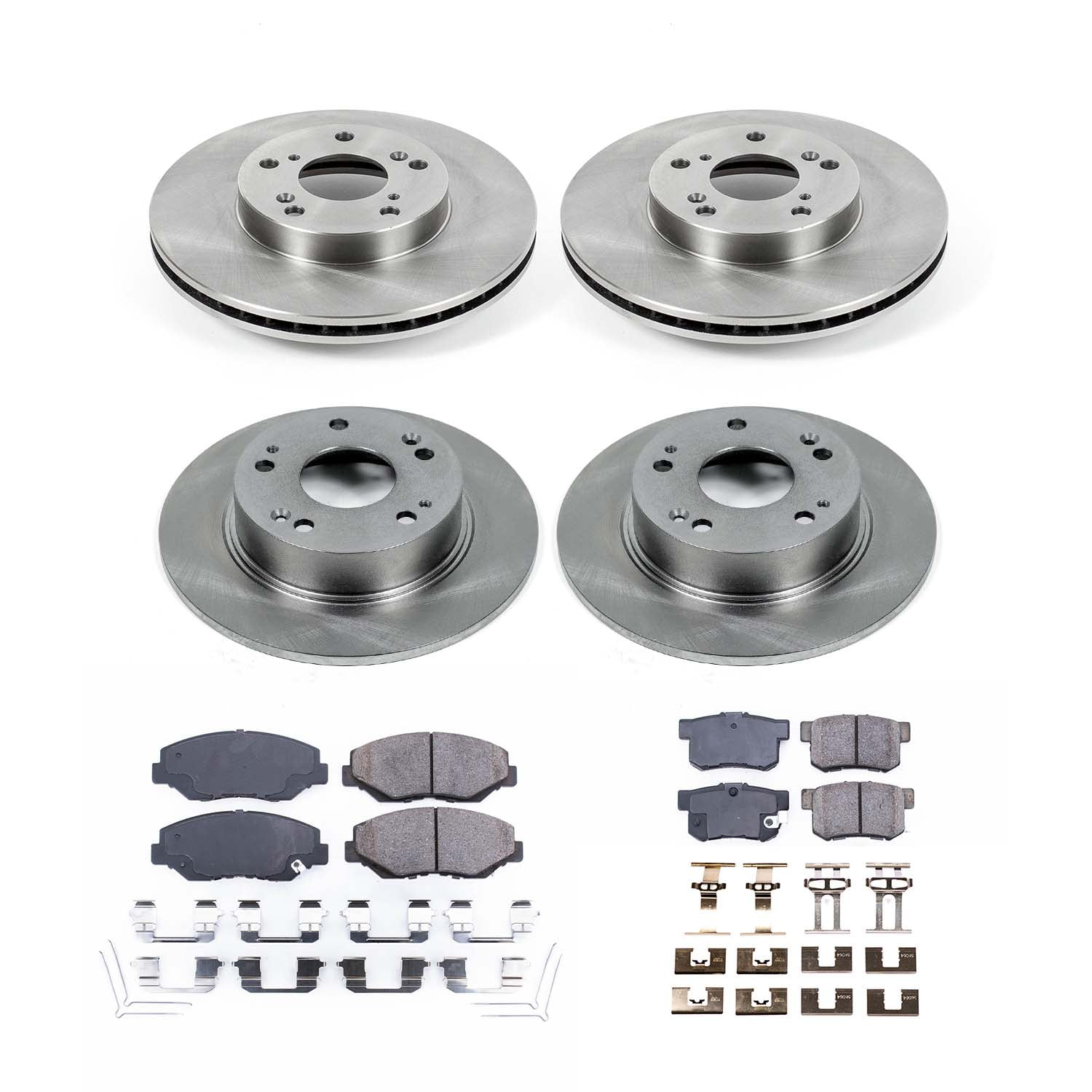 Ultimate Brakes Front and Rear Ceramic Brake Pad and Rotor Kit with Hardware WM81163