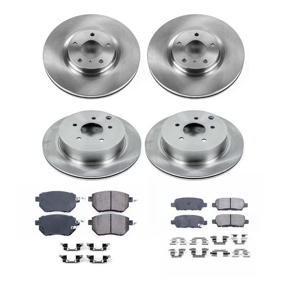 Ultimate Brakes Front and Rear Ceramic Brake Pad and Rotor Kit with Hardware WM81173