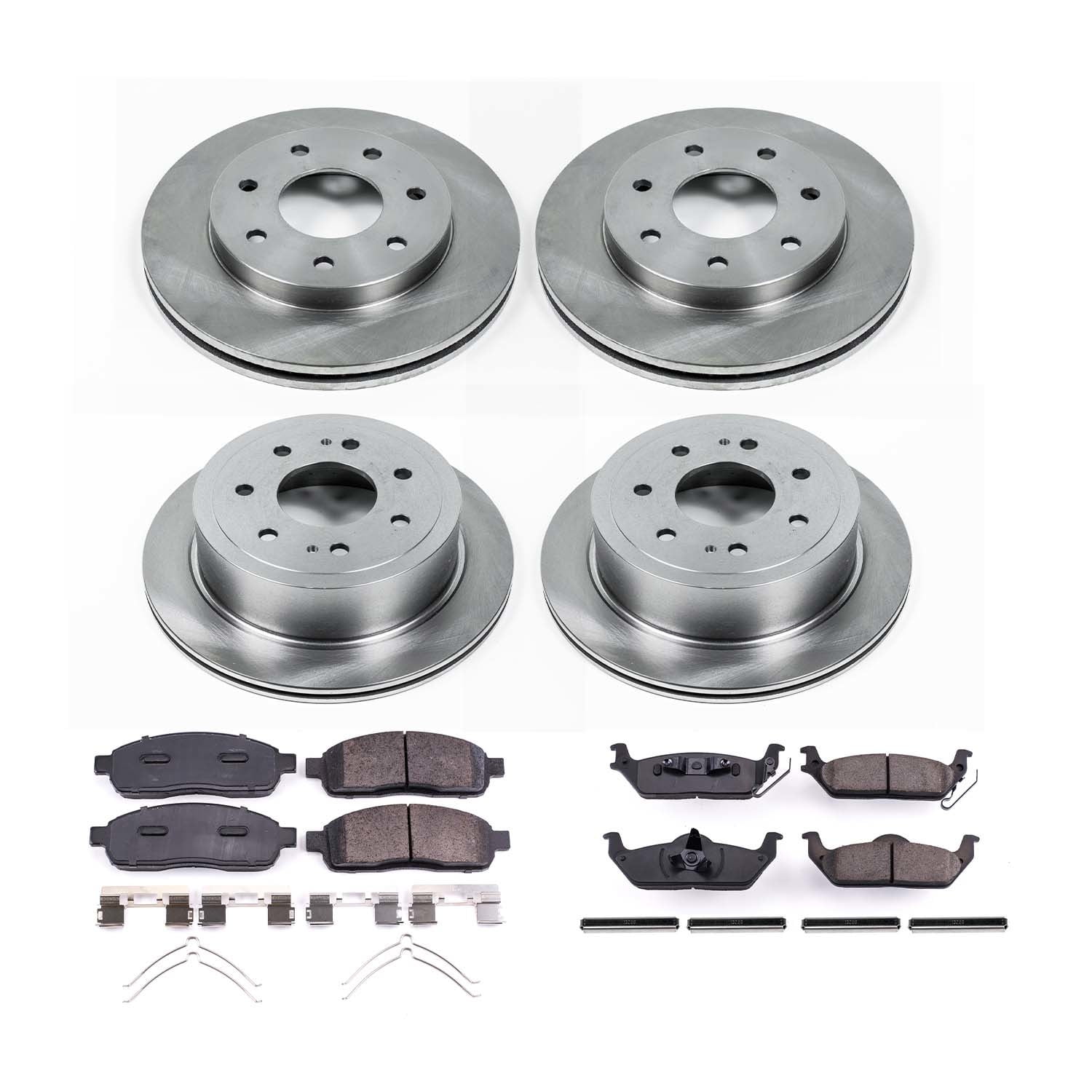Ultimate Brakes Front and Rear Ceramic Brake Pad and Rotor Kit with Hardware WM81174