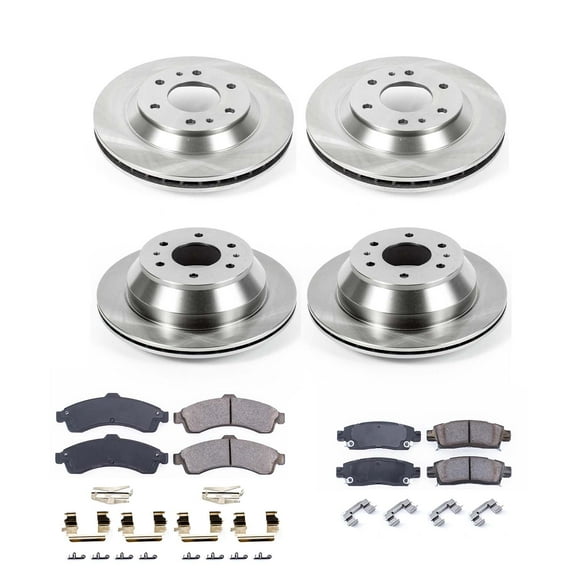 Ultimate Brakes Front and Rear Ceramic Brake Pad and Rotor Kit with Hardware WM81220