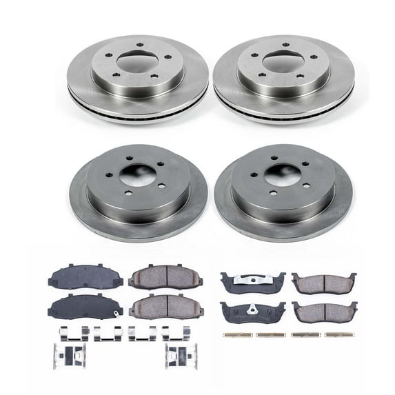 Ultimate Brakes Front and Rear Ceramic Brake Pad and Rotor Kit with Hardware WM81232