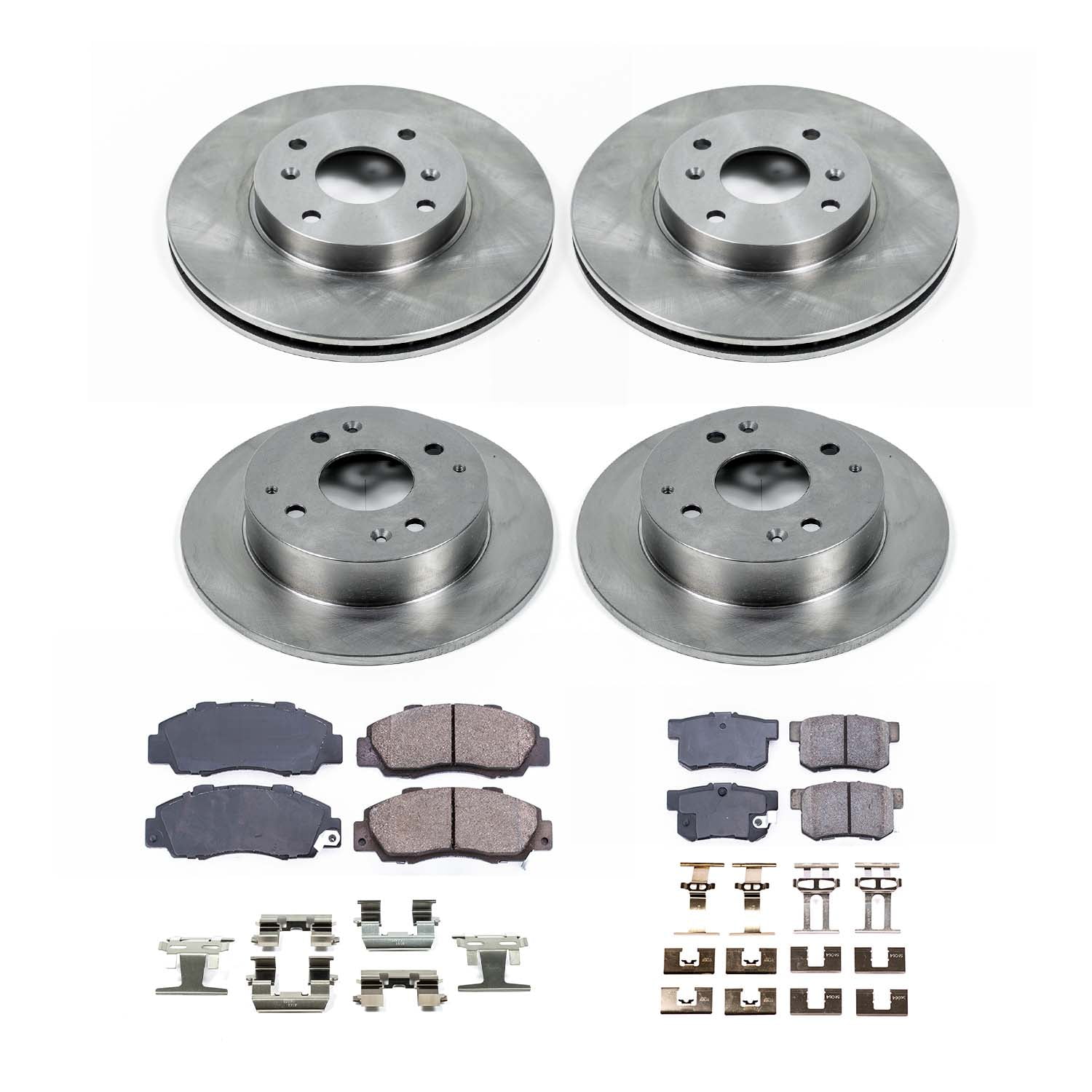 Ultimate Brakes Front and Rear Ceramic Brake Pad and Rotor Kit with Hardware WM81235
