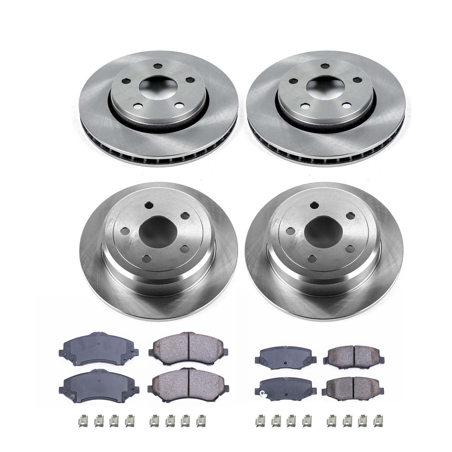 Ultimate Brakes Front and Rear Ceramic Brake Pad and Rotor Kit with Hardware WM81256