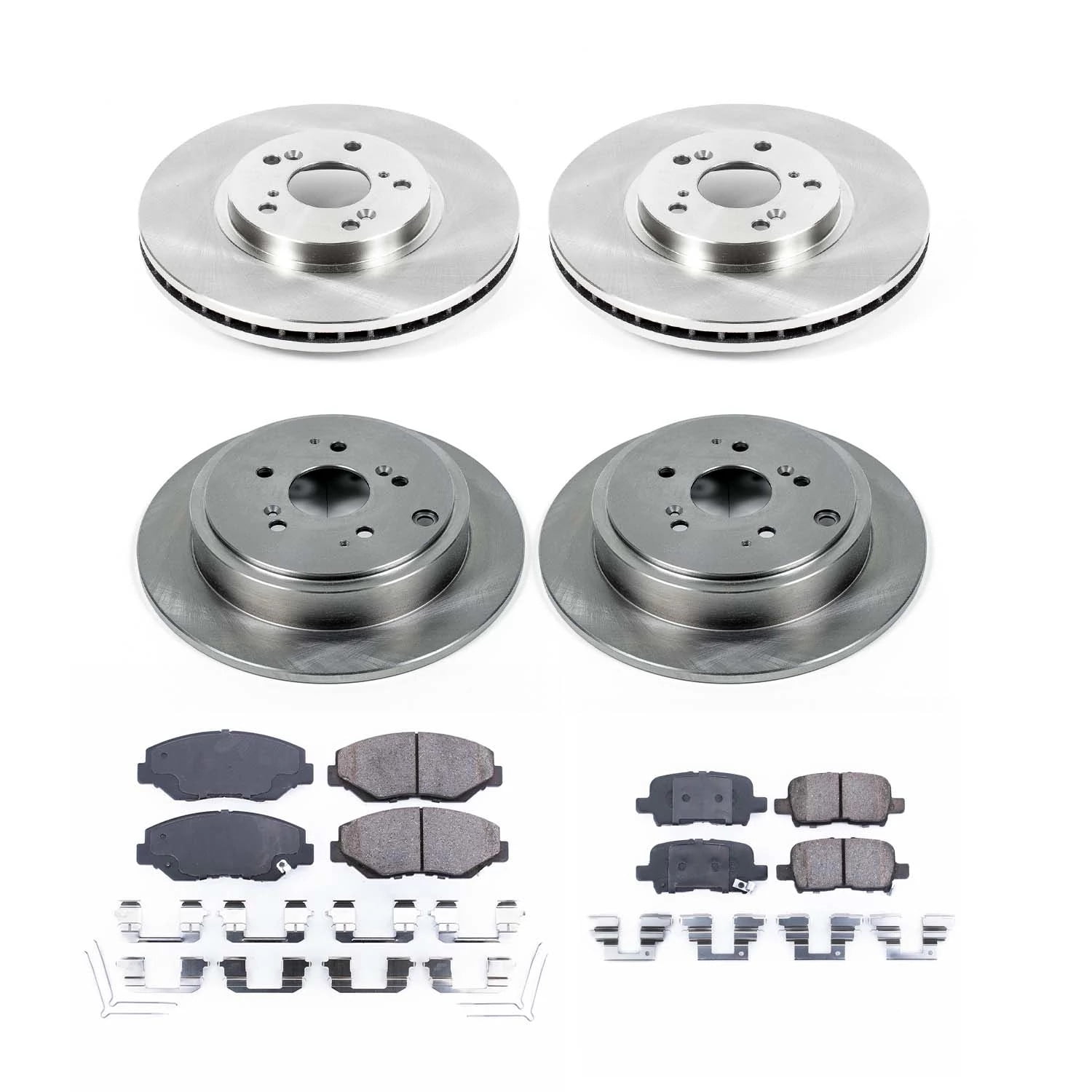 Ultimate Brakes Front and Rear Ceramic Brake Pad and Rotor Kit with Hardware WM81257