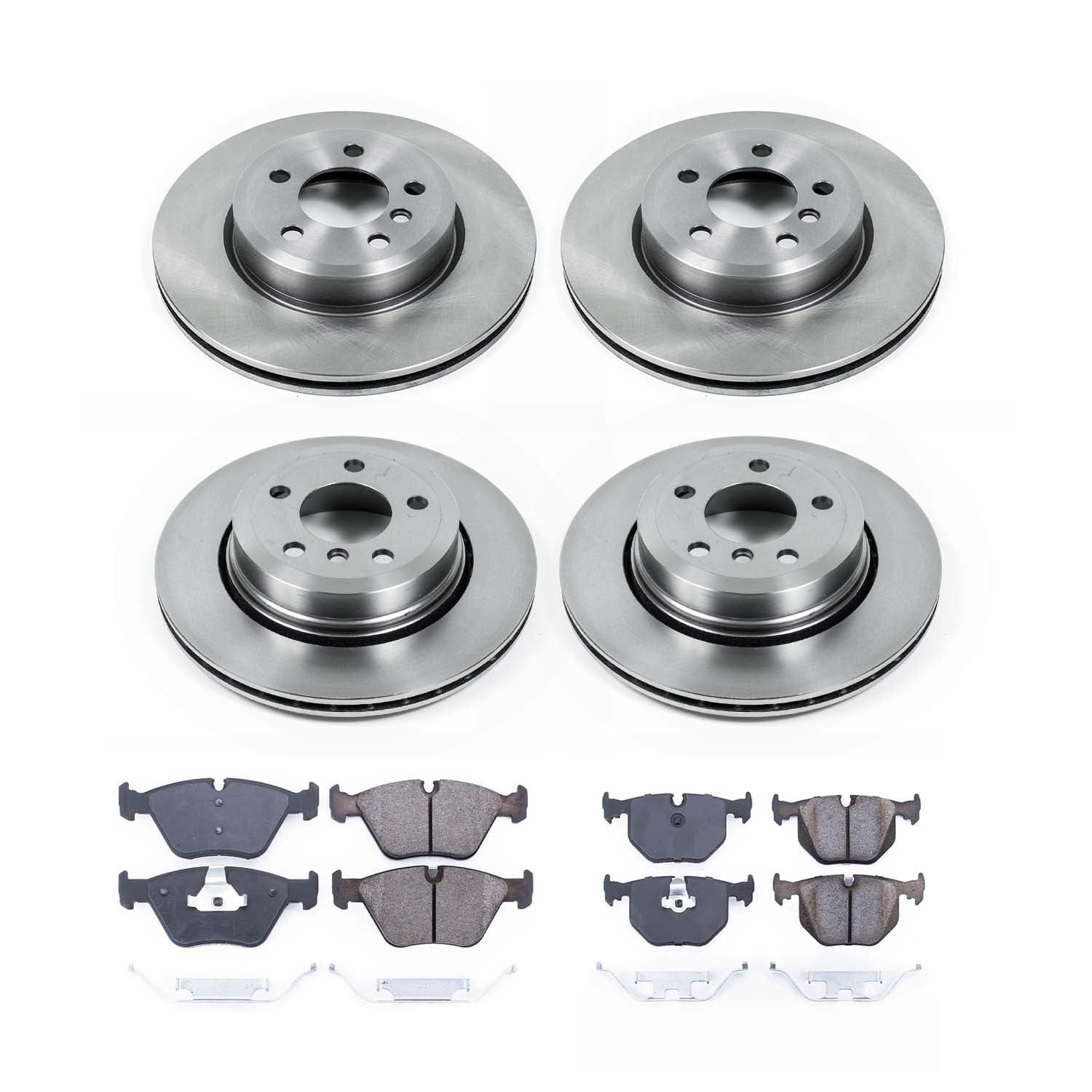 Ultimate Brakes Front and Rear Ceramic Brake Pad and Rotor Kit with Hardware WM81258