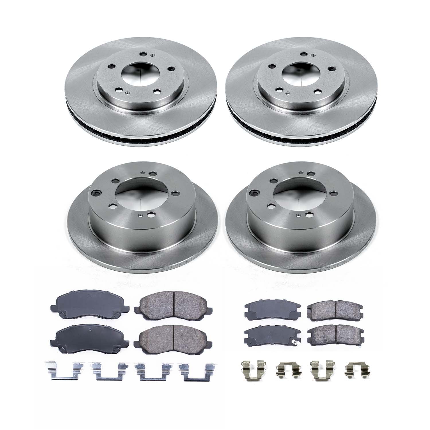 Ultimate Brakes Front and Rear Ceramic Brake Pad and Rotor Kit with Hardware WM81260