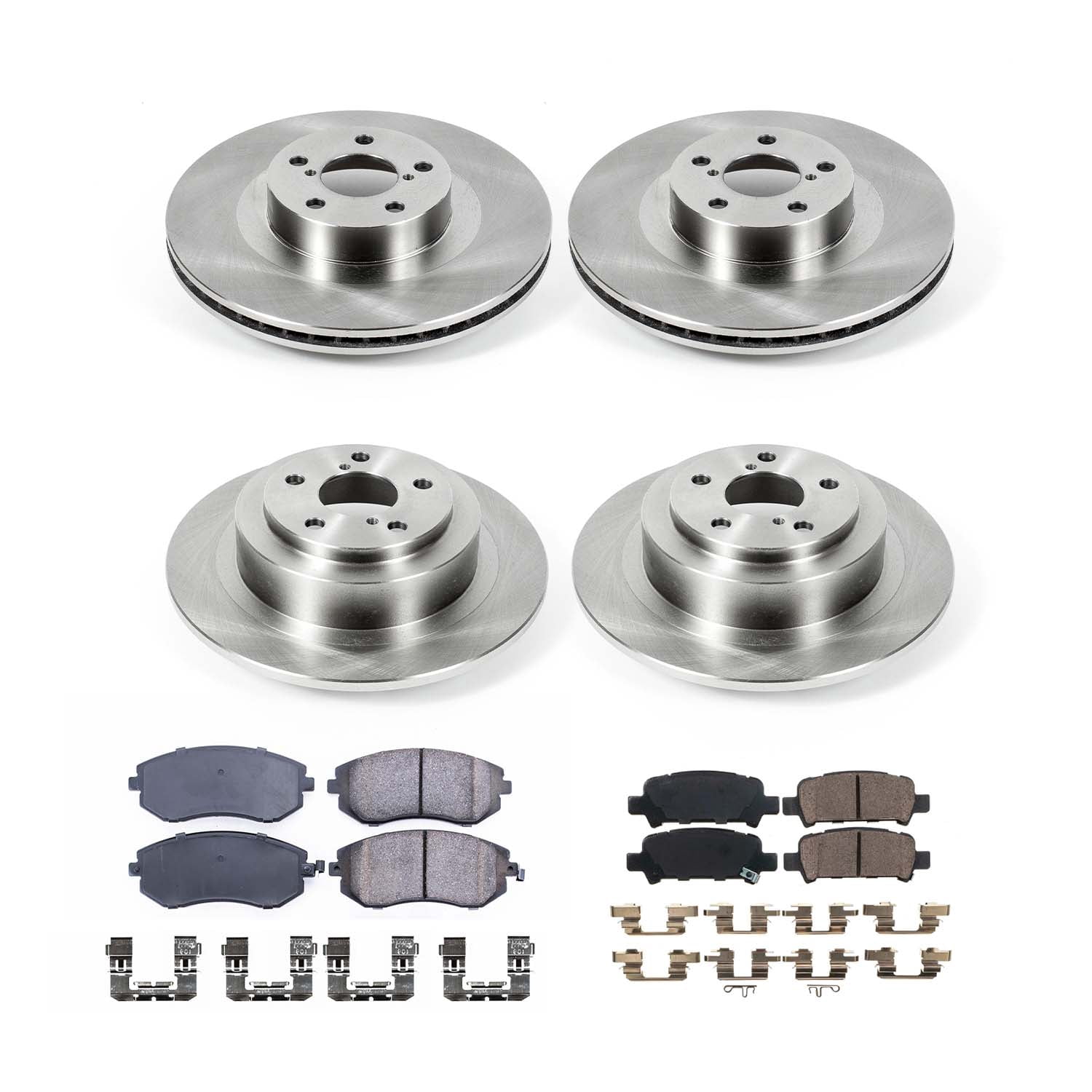 Ultimate Brakes Front and Rear Ceramic Brake Pad and Rotor Kit with Hardware WM81275