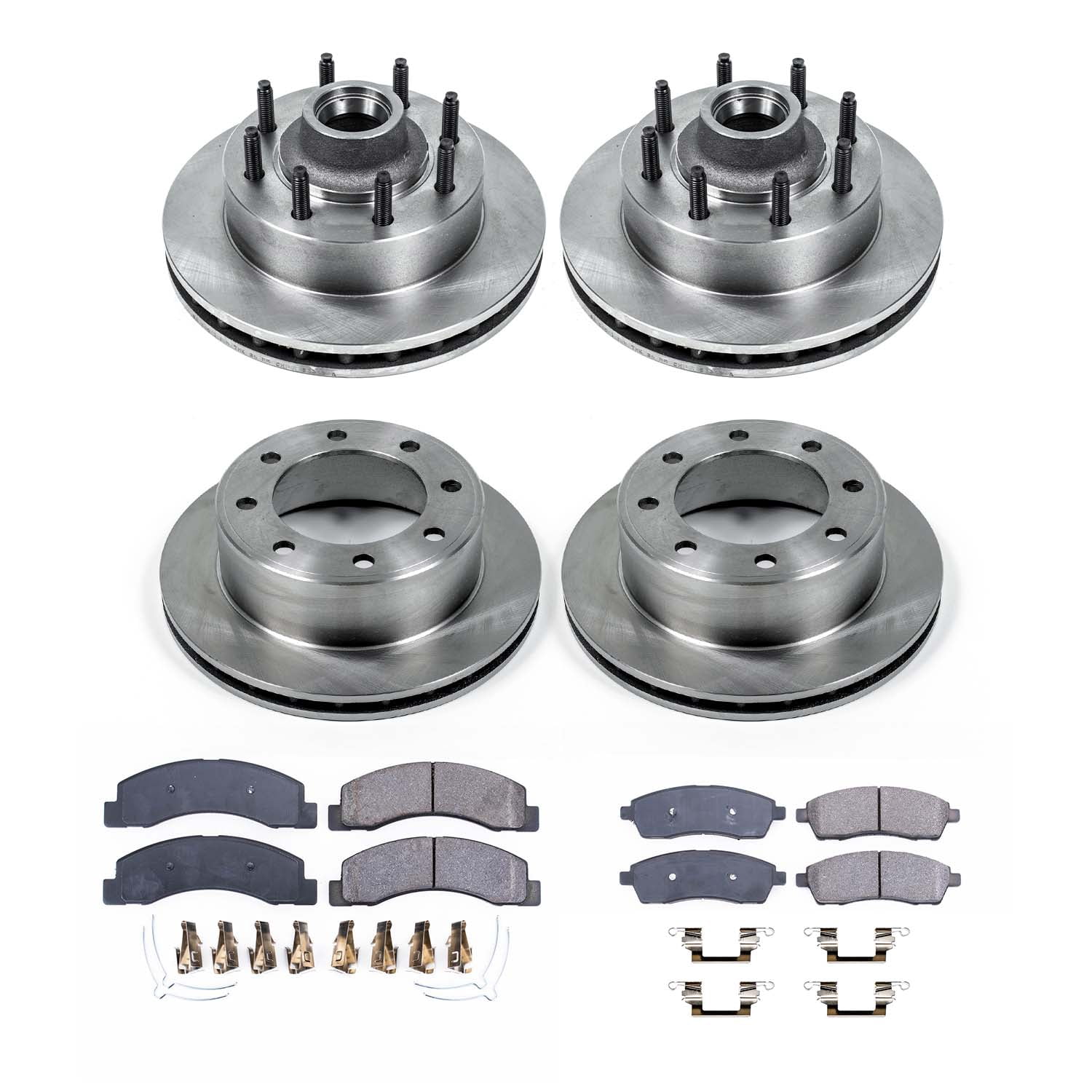 Ultimate Brakes Front and Rear Ceramic Brake Pad and Rotor Kit with Hardware WM81295